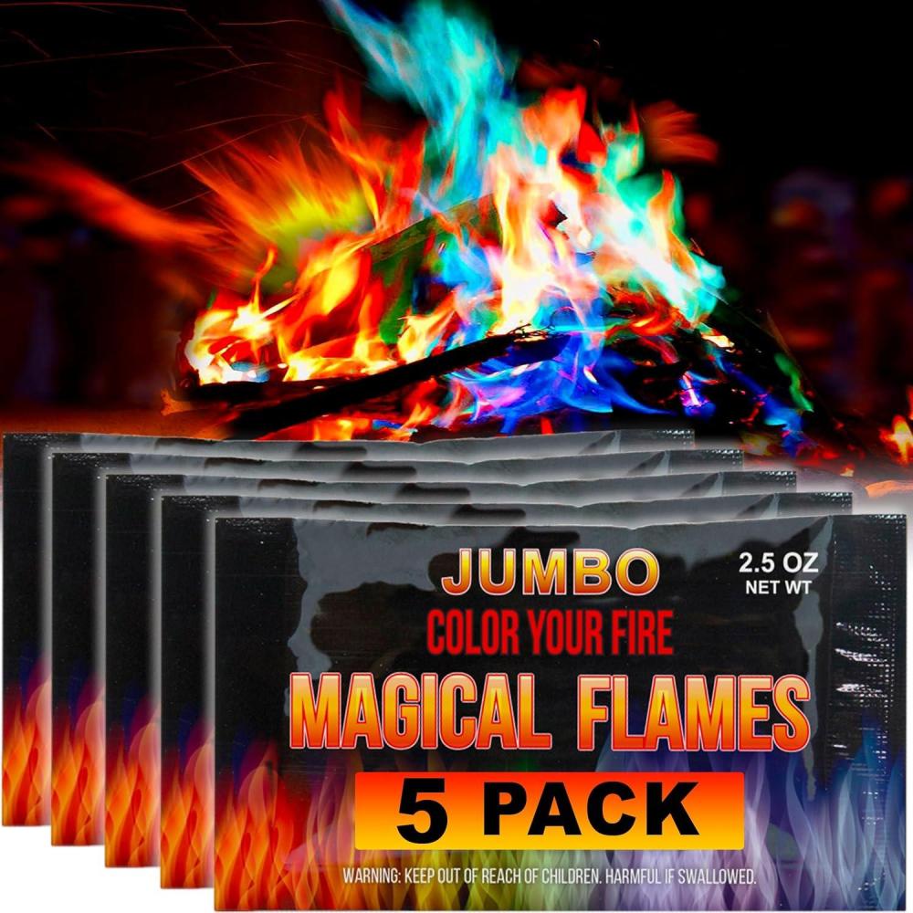 image:imageMagical Flames Fire Color Changing Packets Fire Pit 25 Pack Fire Color Packets for Camping Essentials Campfire Bonfire amp Fireplaces Campfire Accessories Cosmic FlamesJumbo 5Pack
