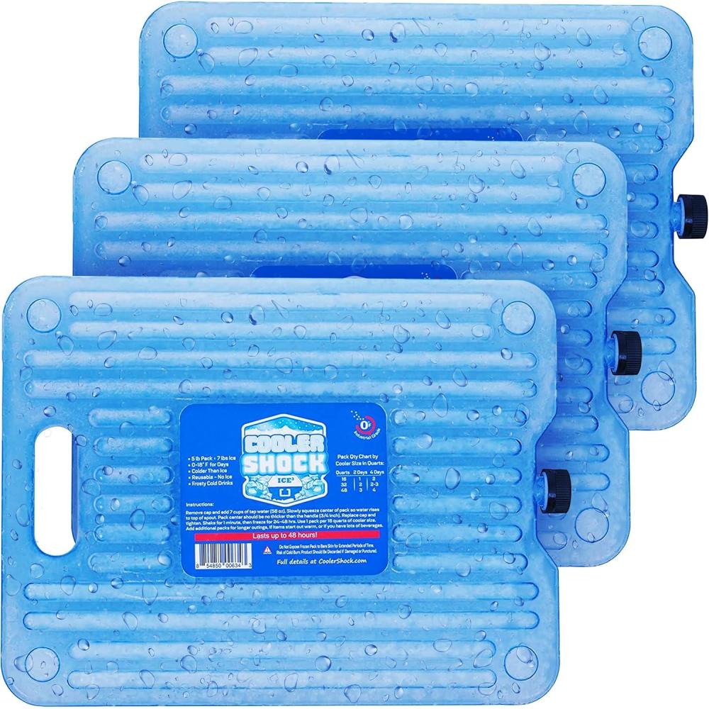 image:imageCooler Shock Ice Packs  Reusable Premium Large Pack and Lunch Set for Long Term Use  Cools Faster Than Ice  Cooler AccessoriesClear 3pack
