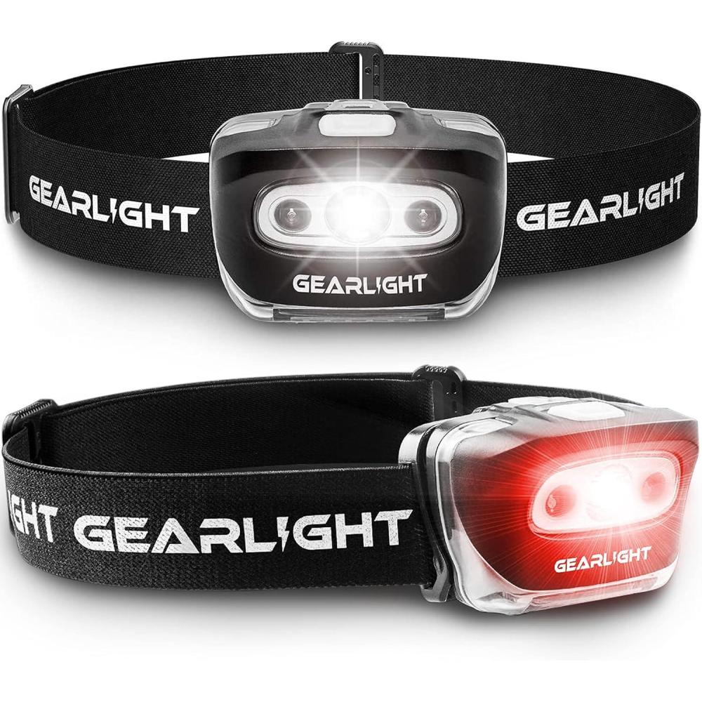 image:imageLED Headlamp 2pack Battery Powered AAA  Head Lamp for Running Hunting Camping Fishing Hiking with Red Light and Adjustable Headband  Bright Forehead Headlamp 7 Modes Batteries Not Included2 Pack  Battery Powered Batteries Not Included