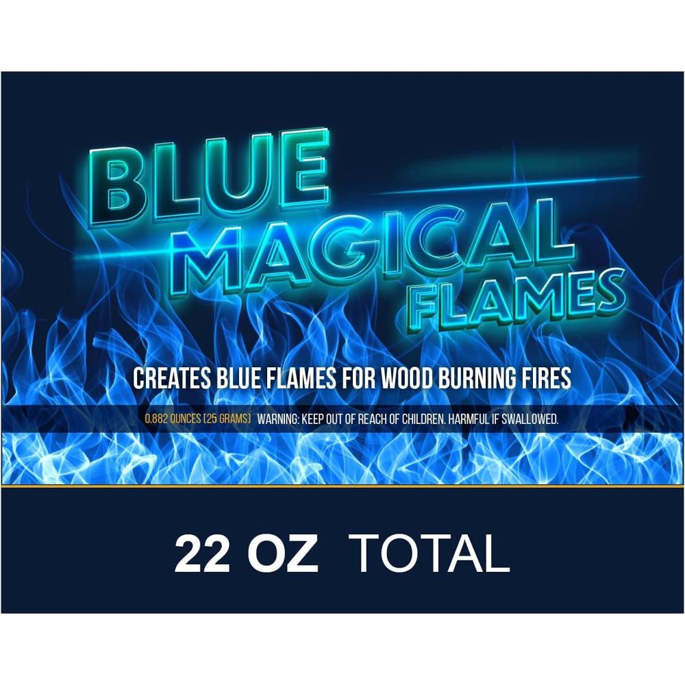 image:imageMagical Flames  Create Vibrant Blue Flames for Fire Pit  25 Pack  Campfire Bonfire Outdoor Fireplace  Funky Mystic Flames  Twice The Color  Half The Price