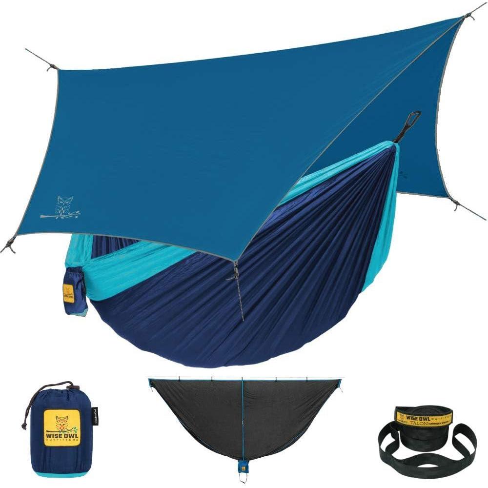 image:imageWise Owl Outfitters Camping Hammock  500lbs Portable Hammock with Tree Straps  Travel Backpacking Hiking Outdoors Camping Gear  Single or DoubleBlue