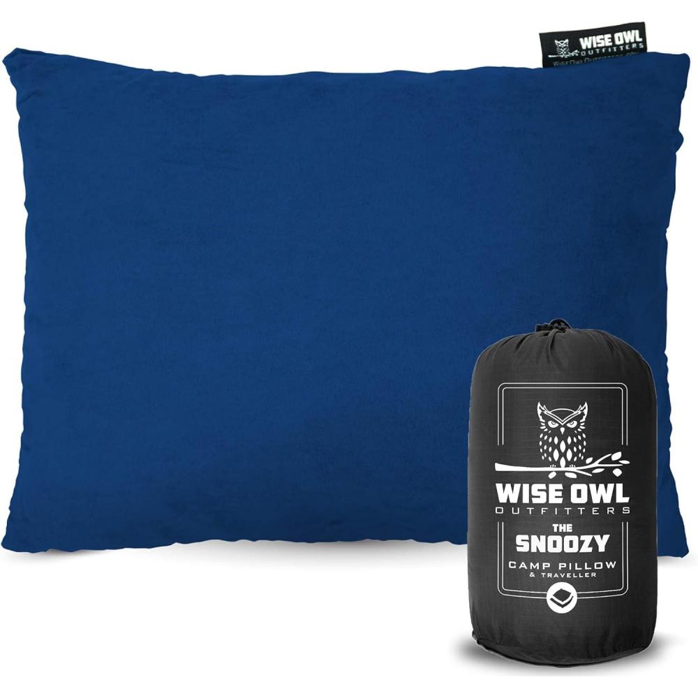 image:imageWise Owl Outfitters Camping Pillow  Memory Foam Travel Pillow for Airplane Sleeping Hiking Backpacking amp Outdoor Use  Small amp Portable for Adults Car Camp amp TentBlue