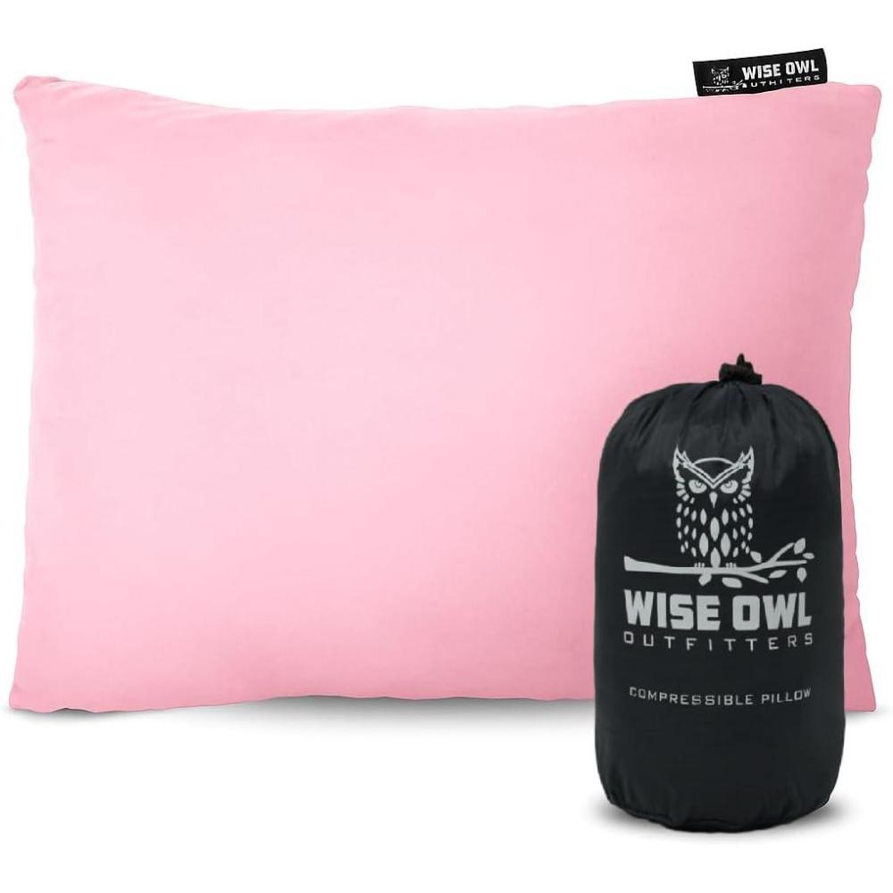 image:imageWise Owl Outfitters Camping Pillow  Memory Foam Travel Pillow for Airplane Sleeping Hiking Backpacking amp Outdoor Use  Small amp Portable for Adults Car Camp amp TentRose