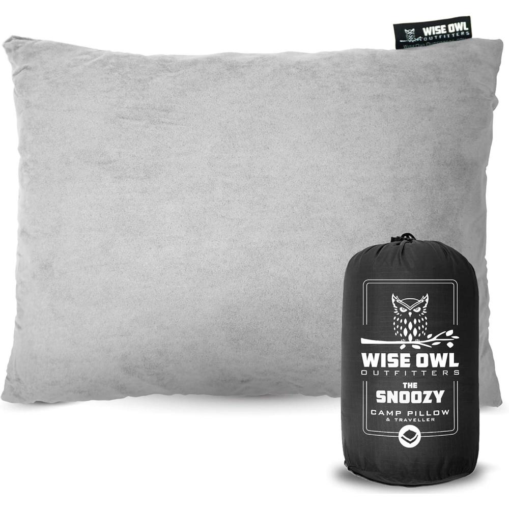 image:imageWise Owl Outfitters Camping Pillow  Memory Foam Travel Pillow for Airplane Sleeping Hiking Backpacking amp Outdoor Use  Small amp Portable for Adults Car Camp amp TentGrey