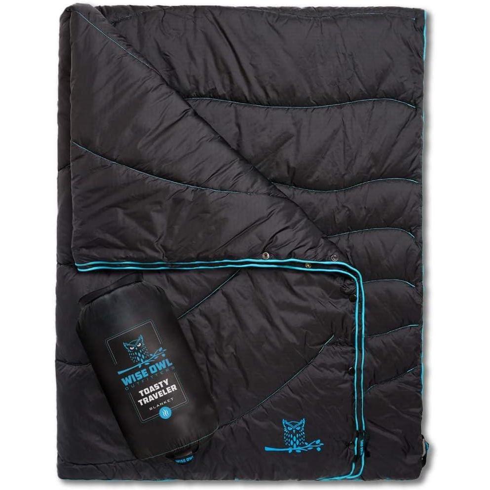 image:imageWise Owl Outfitters Outdoor Camping Blanket  Lightweight Packable Puffy Quilt for Backpacking Hiking amp Travel  Warm Water Resistant Blanket for Cold Weather CampingBlack