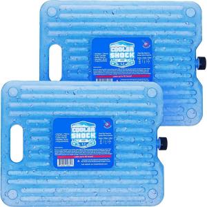 Cooler Shock Ice Packs – Reusable, Premium, Large Pack and Lunch Set for Long Term Use – Cools Faster Than Ice – Cooler Accessories(Clear 2-pack)