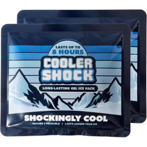 Cooler Shock Reusable Ice Packs for Cooler – Long Lasting Cold Freezer Packs for Coolers and Lunch Boxes – Cooler Ice Packs for Camping Gear, Fishing, Road Trips, Beach Must Haves(Prefilled Gel Ice Packs)