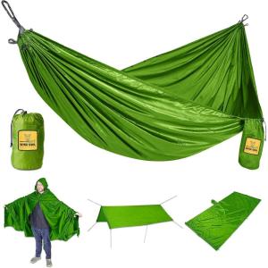 Wise Owl Outfitters Camping Hammock – 500lbs Portable Hammock with Tree Straps – Travel, Backpacking, Hiking, Outdoors Camping Gear – Single or Double(Olive)