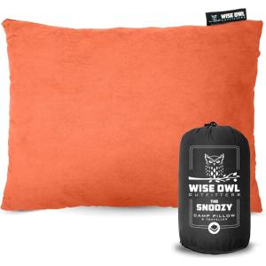 Wise Owl Outfitters Camping Pillow – Memory Foam Travel Pillow for Airplane Sleeping, Hiking, Backpacking & Outdoor Use – Small & Portable for Adults, Car, Camp & Tent(Rust)
