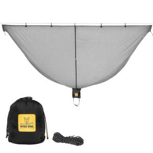 Wise Owl Outfitters Hammock Bug Net – Mosquito Net for Hammock, Lightweight Bug Netting for Camping, Hiking, Backpacking, Forest & Outdoor Use(Black)