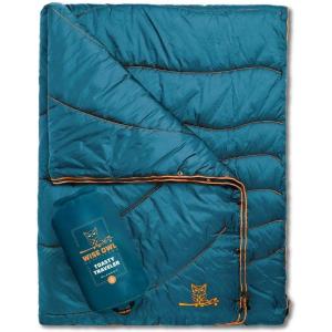 Wise Owl Outfitters Outdoor Camping Blanket – Lightweight Packable Puffy Quilt for Backpacking, Hiking & Travel – Warm Water Resistant Blanket for Cold Weather Camping(Blue)