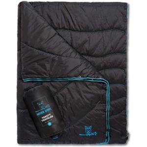 Wise Owl Outfitters Outdoor Camping Blanket – Lightweight Packable Puffy Quilt for Backpacking, Hiking & Travel – Warm Water Resistant Blanket for Cold Weather Camping(Black)
